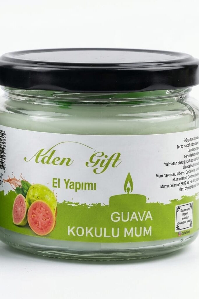 El Yapımı Guava Kokulu Cam Kavanoz Mum