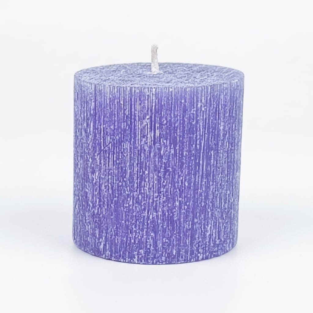 Dekomum Silindir Mum 7x7 cm Mor Dekoratif El Yapımı Mum