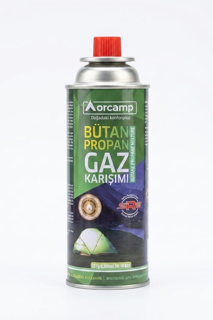 Aorcamp 227g Bütan Propan Gaz Kartuşu - Güvenlik Sistemli