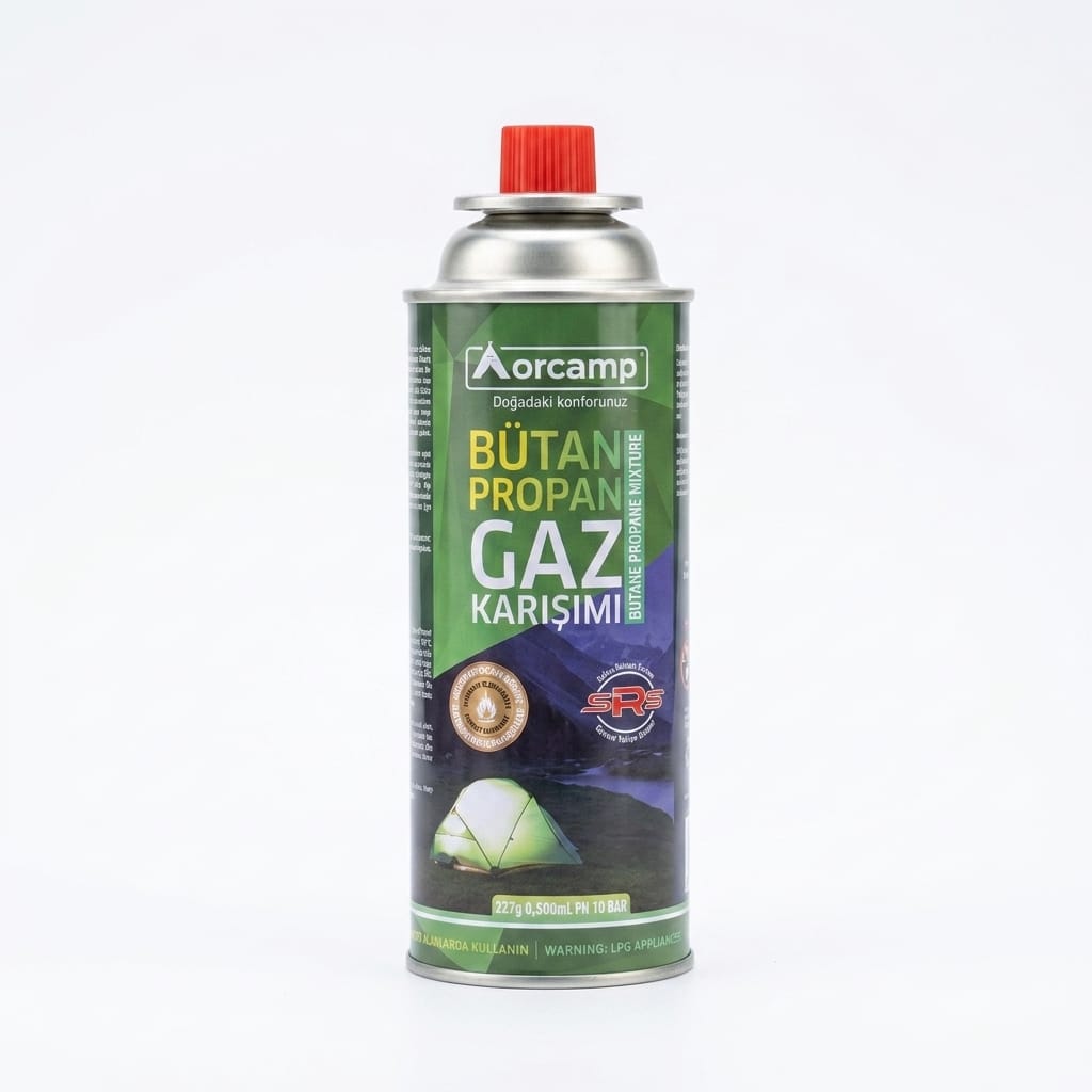 Aorcamp 227g Bütan Propan Gaz Kartuşu - Güvenlik Sistemli