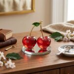 Kristal Kiraz Figürlü Dekoratif Masa Üstü Süs Eşyası CNK-1046 - Görsel 2