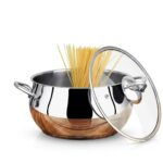 Lines Zeycan Metal Kulplu Derin Küre Paslanmaz Çelik Tencere 28 CM - Görsel 2
