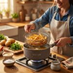Mehtap 22 cm Sepetli Granit Kızartma ve Cips Tenceresi Gri - Görsel 2
