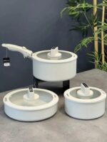Acar Kitchen Beyond Ultimate Pro 7 Parça Döküm Tencere Seti Krem - Görsel 2