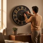 Revello 1453-4 Siyah Duvar Saati 50 cm Dekoratif Büyük Boy Saat - Görsel 2