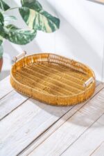 Acar BBY-07872/6 Doğal Hasır 3'lü Oval Sunum Tepsisi Seti - Görsel 3