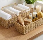 Ege Dikdörtgen Askılı Hasır Görünümlü 2'li Rattan Organizer Sepet 32x13 cm 29x10 cm - Görsel 3