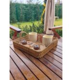 MIEN-516 3'lü Rattan Tepsi Seti Hasır Sunum Tepsisi - Görsel 3