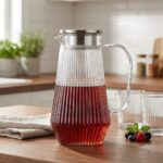 Mien Lüster Cam Sürahi 1800 ml Çelik Kapaklı Şeffaf 1J20 - Görsel 3