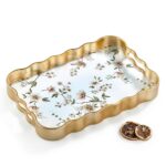 Leila Luna 40x28 cm Çiçek Desenli Gold Detaylı Servis Tepsisi (BKZ-PLS6002) - Görsel 3