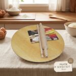 WOOD 3775 Pratik Ahşap Hamur Açma Tahtası ve Oklava Seti 50 cm - Görsel 3
