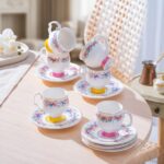 ACAR Despina 6 Kişilik Porselen Kahve Fincan Takımı - 90 ml - Görsel 4