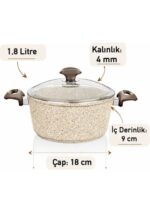 Falez Creamy Granit Tencere 18 cm - Görsel 3