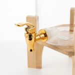 2,6 Litre Gold Detaylı Cam Şerbetlik Ahşap Standlı Set