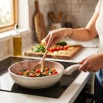 Korkmaz Ornella A3984 24 cm Granit Wok Tava - Vanilya