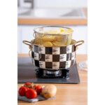 Kitchen Beyond Emaye Kızartma Tenceresi 22 cm Dama Desenli