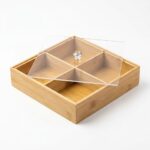Mapero Bambu 4 Bölmeli Çerezlik Sunum Tabağı 21x21 cm