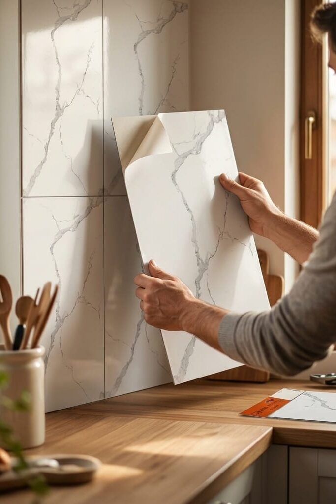 Cebe Home Mermer Desenli Duvar Paneli 70x38 cm Kendinden Yapışkanlı