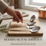 İlkChef 4 Parça Modern Mutfak Servis Seti Paslanmaz Çelik Sunum Gereçleri