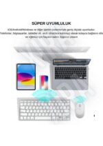 Blic BKB-13 2.4G Bluetooth Kablosuz Klavye ve Mouse Seti Beyaz
