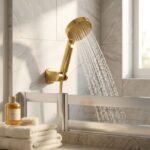 Kinetix Gold Su Tasarruflu Modern Banyo Duş Başlığı Seti
