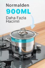 Acar Karat Xl 20 cm Derin Çelik Tencere 4.25 Lt Cam Kapaklı