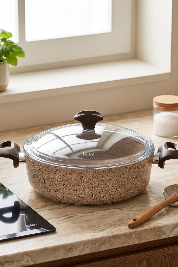 Falez Creamy Granitec 30 cm Kısa Granit Tencere