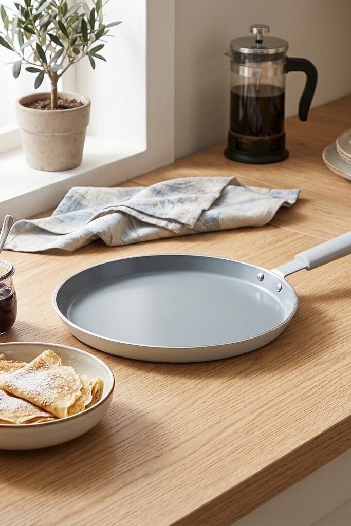 Falez Liva 24 cm Gri Seramik Yapışmaz Krep Tavası
