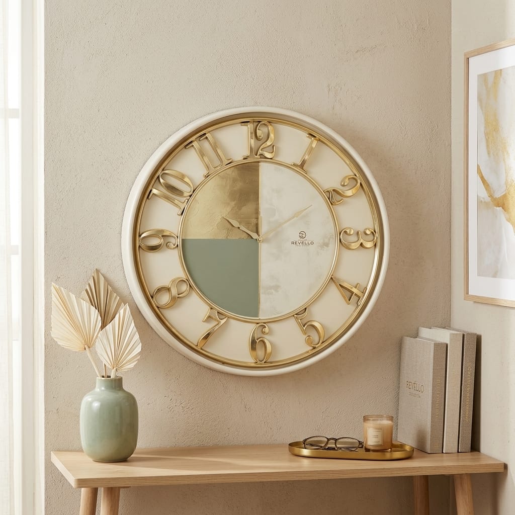 8697963060626-image-1 Grand Revello 50 cm Dekoratif Krem Duvar Saati