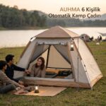 AUHMA 6 Kişilik Otomatik Pop-Up Kamp Çadırı 210x210x140 cm