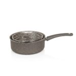 Mehtap 22 cm Sepetli Granit Kızartma ve Cips Tenceresi Gri - Görsel 3