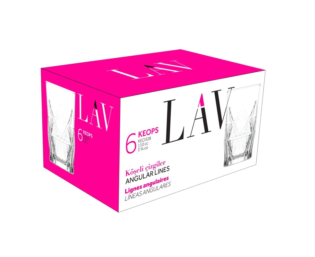 LAV Keops 110 ml 6'lı Kahve Yanı Su Bardağı