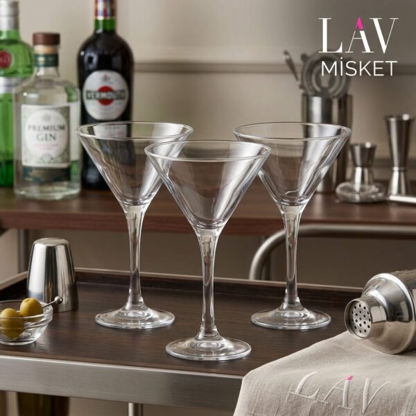 LAV Misket Ayaklı Martini Bardak 175 cc 3'lü Set