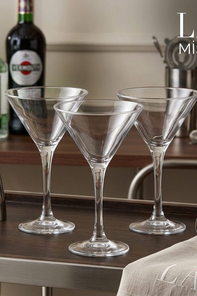 LAV Misket Ayaklı Martini Bardak 175 cc 3'lü Set