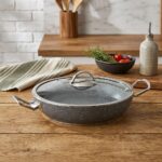 Lines Menemen Aşkı Cam Kapaklı Siyah Granit Tava 22 cm - Görsel 3