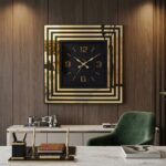 Revello 49x49 cm Dekoratif Kare Siyah Duvar Saati Modern Tasarım - Görsel 3