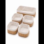 5'li Bambu Sepet Seti Çok Amaçlı Düzenleyici Organizer Banyo Mutfak Sepeti - Görsel 3