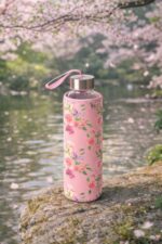 TOHANA H2O GÜL DESEN KILIFLI 500 ML CAM MATARA - Görsel 4