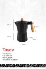 Taşev Bambum Garen 6 Fincan Siyah Moka Pot - Görsel 4