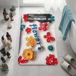 3 Boyutlu Dikdörtgen Banyo Paspası Modern Kaymaz Banyo Halısı