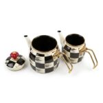 Kitchen Beyond Qualita-King Mini Emaye Dama Çaydanlık Takımı Fildişi