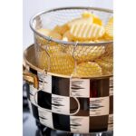 Kitchen Beyond Emaye Kızartma Tenceresi 22 cm Dama Desenli