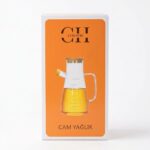Cebe Home 900 ml Bambu Kapaklı Cam Yağlık ve Sirkelik