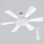 ELiTLED Kristal LED Işıklı Tavan Vantilatörü 6 Kanatlı Kumandalı 52cm