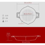 LAVA Yuvarlak Döküm Demir Izgara Tava Bordo 26 cm