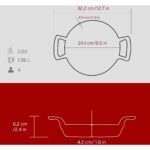 LAVA Yuvarlak Döküm Demir Yekpare Çift Kulplu Sahan 24 cm Bordo