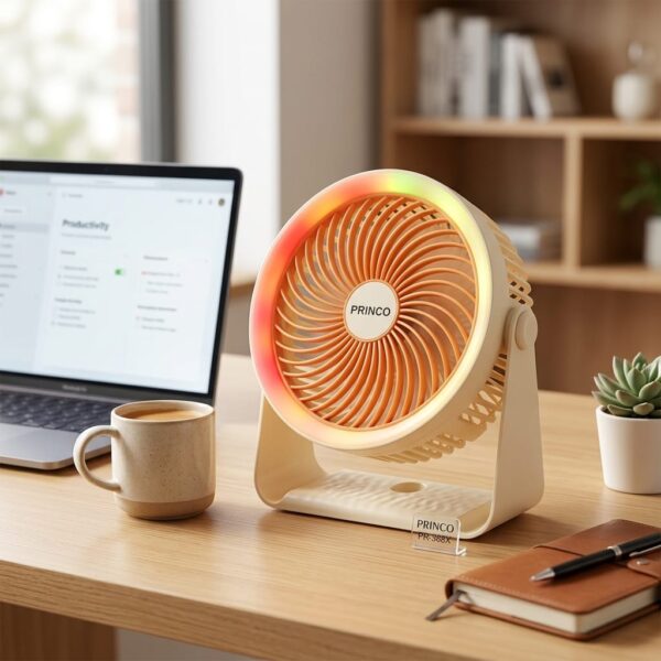 Princo PR-368X 5 Kademeli Şarjlı Masaüstü ve Duvar Tipi LED Fan