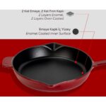 LAVA Yuvarlak Döküm Demir Kızartma Tavası 28 cm Bordo