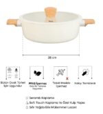 Perotti Danish Cook Bej Seramik Karnıyarık Tenceresi 28 cm - Görsel 5
