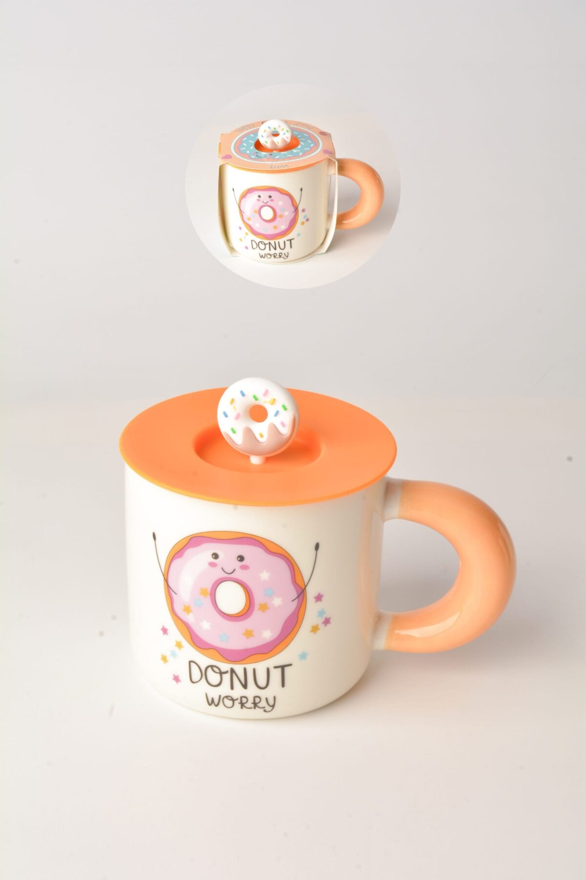 TOHANA SILIKON KAPAKLI DONUT PORSELEN KUPA THN10096 - Görsel 5